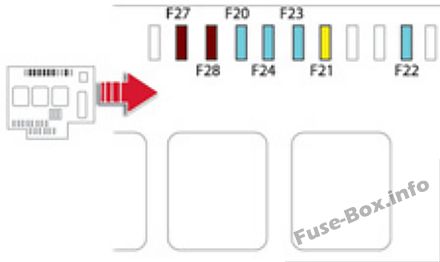 Schéma de la boîte à fusibles sous capot : Citroen DS5 (2012, 2013, 2014, 2015, 2016)