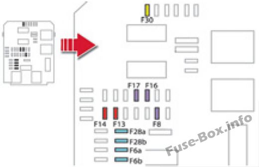 Instrument panel fuse box diagram: Citroen DS5 (2012, 2013, 2014, 2015, 2016)
