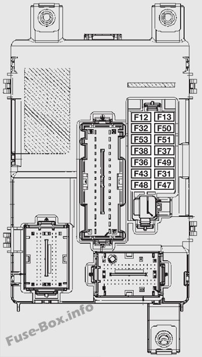 Instrument panel fuse box diagram: Fiat Qubo / Fiorino (2014, 2015, 2016)