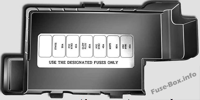Diesel only sub fuse panel: KIA Picanto (2008, 2009, 2010, 2011)