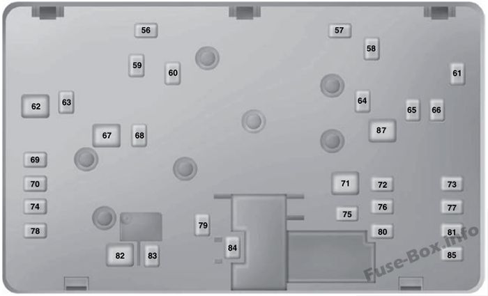 Schema della scatola dei fusibili sotto il cofano (in basso): Lincoln MKZ (2016)