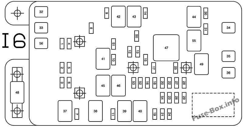 Under-hood fuse box diagram (L6): GMC Envoy (2005)