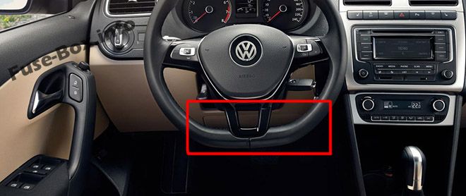 Die Position der Sicherungen im Fahrgastraum: Volkswagen Polo (2009-2017)