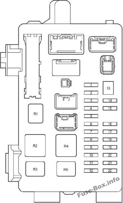ダッシュボードヒューズボックス図＃1：トヨタカローラバーソ（2004、2005、2006、2007、2008、2009）