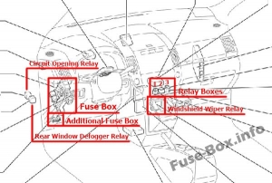Fuse Box Diagram Toyota Corolla Verso (AR10; 2004-2009)