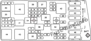 Fuse Box Diagram Chevrolet Corvette (C5; 1997-2004)