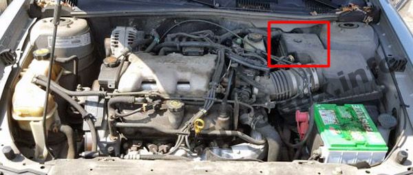 La posizione dei fusibili nel vano motore: Chevrolet Malibu (1997, 1998, 1999, 2000, 2001, 2002, 2003)