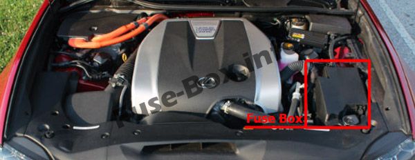 La posizione dei fusibili nel vano motore: Lexus GS 450h (2013-2017)