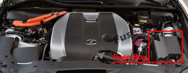 La posizione dei fusibili nel vano motore: Lexus GS 450h (2006-2011)