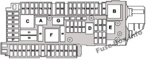 Fuse Box Diagram Mercedes-Benz GLK-Class (X204; 2009-2015)