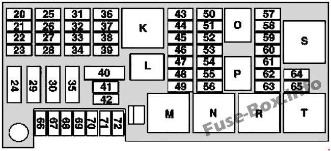 Trunk fuse box diagram (Up to 31.05.2006): Mercedes-Benz R-Class (2005-2013)