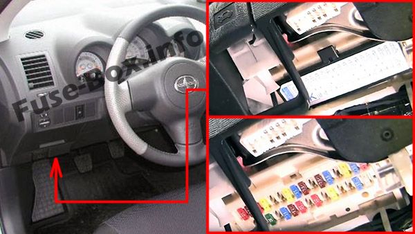 Scion tC (ANT10; 2005-2010) 2011 scion tc fuse box location 