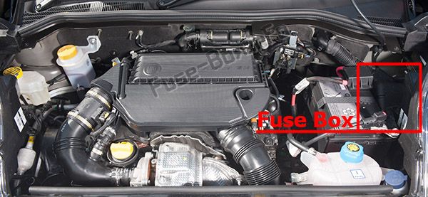 La posizione dei fusibili nel vano motore: Fiat Qubo / Fiorino (2014, 2015, 2016, 2017, 2018)