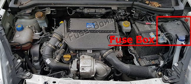 La posizione dei fusibili nel vano motore: Opel / Vauxhall Combo D (2012-2018 -...)