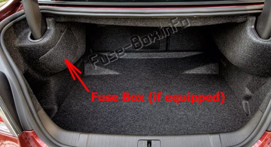 La posizione dei fusibili nel bagagliaio: Buick LaCrosse (2010, 2011, 2012)