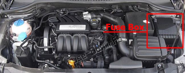 La posizione dei fusibili nel vano motore: SEAT Leon (2005-2012)