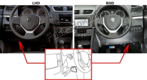 Fuse Box Diagram Suzuki Swift (2011-2017)