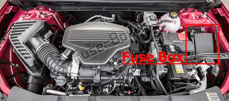 La posizione dei fusibili nel vano motore: Chevrolet Blazer (2019- ..)