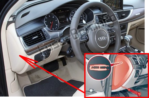 La posizione dei fusibili nell'abitacolo: Audi A6 / S6 (C7 / 4G; 2012-2018)