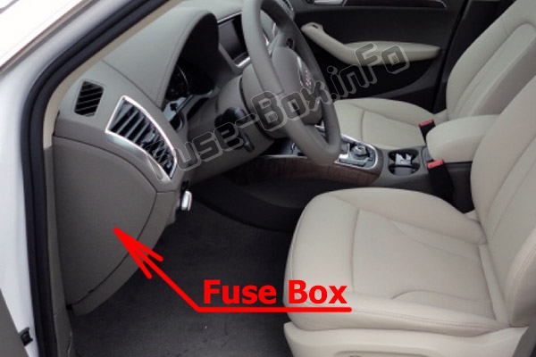 The location of the fuses in the passenger compartment: Audi Q5 (8R; 2009-2017)