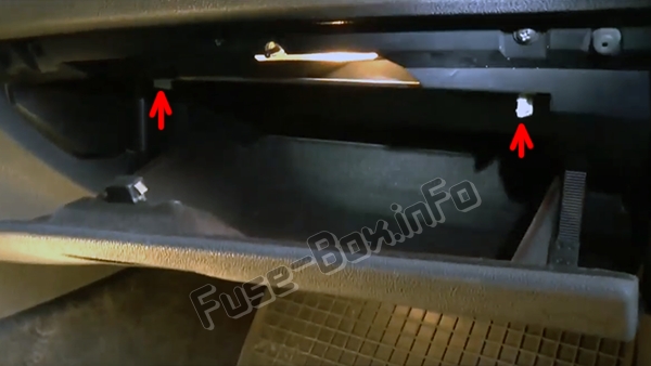 車室内のヒューズの位置：BMW X3（E83; 2004-2010） 
