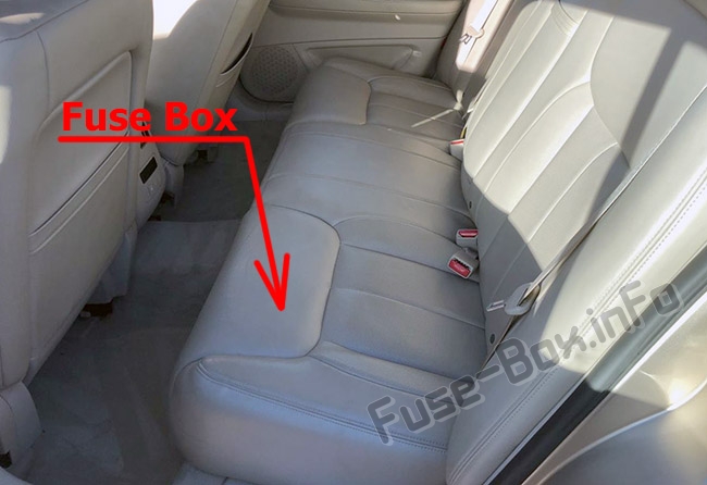 The location of the fuses in the passenger compartment: Cadillac DTS (2005-2011)