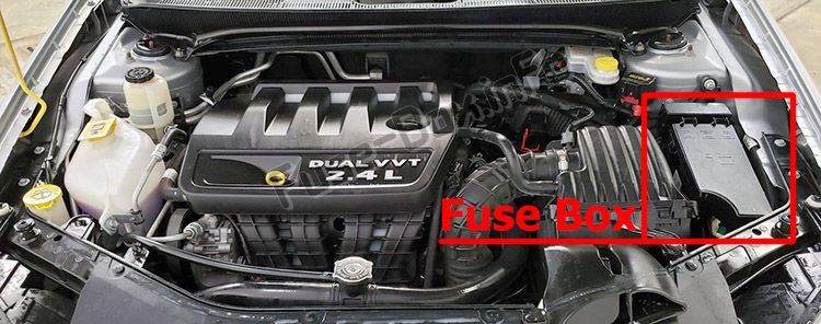 La posizione dei fusibili nel vano motore: Chrysler 200 (2011-2014)
