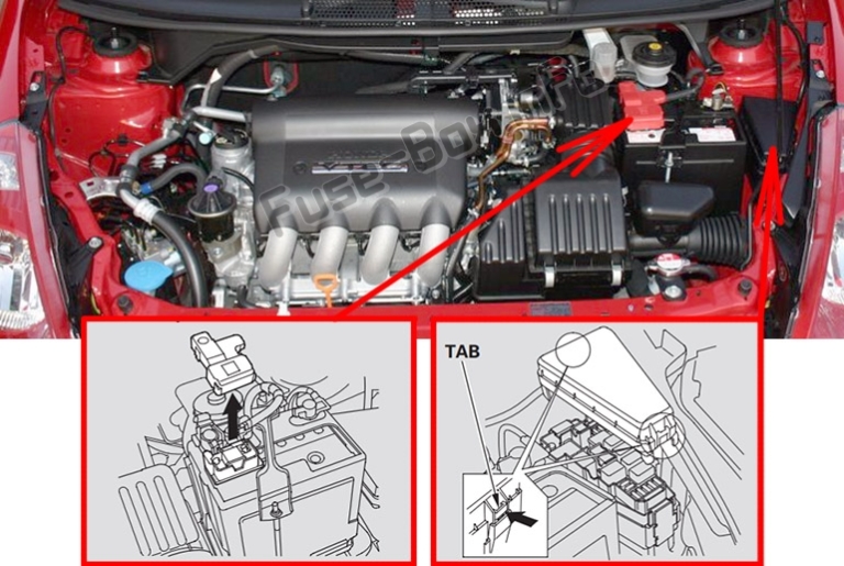 Fuse Box Diagram Honda Fit (GD; 2007-2008)