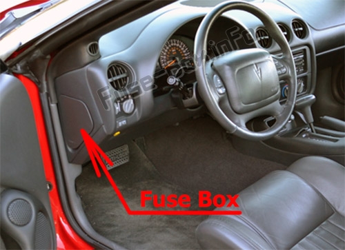 The location of the fuses in the passenger compartment: Pontiac Firebird (1995-2002)