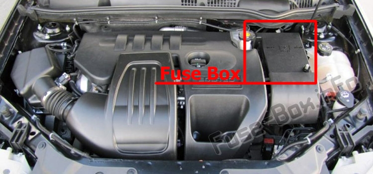 La posizione dei fusibili nel vano motore: Pontiac G5 (2007-2010)