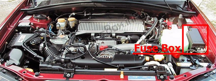 La posizione dei fusibili nel vano motore: Subaru Forester (SG; 2003-2008)