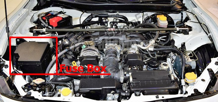 La posizione dei fusibili nel vano motore: Toyota 86 / GT86 (2012-2018)