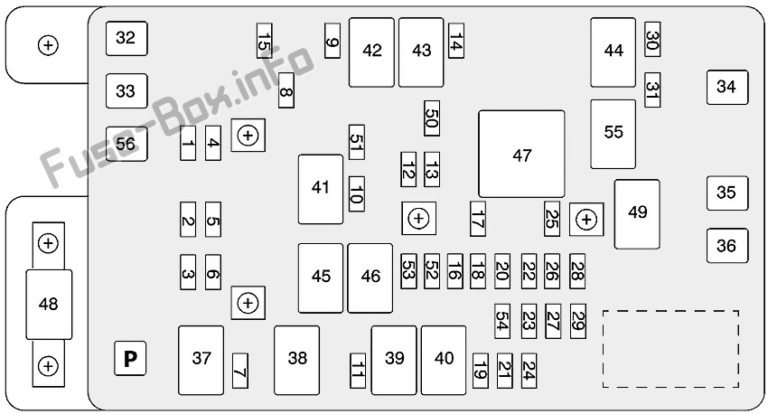 Fuse Box Diagram Oldsmobile Bravada (2002-2004)