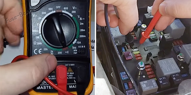 Testing fuses with a multimeter