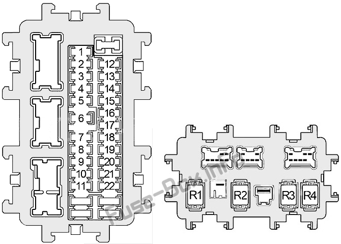 Diagrama de la caja de fusibles interior: Infiniti QX50 (2013, 2014, 2015, 2016, 2017)