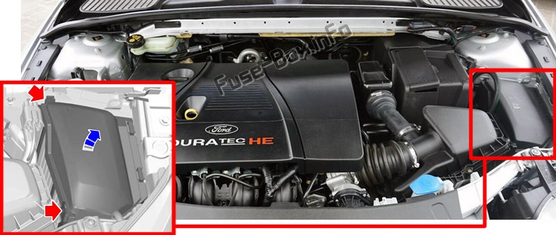 La posizione dei fusibili nel vano motore: Ford Mondeo (2007-2010)