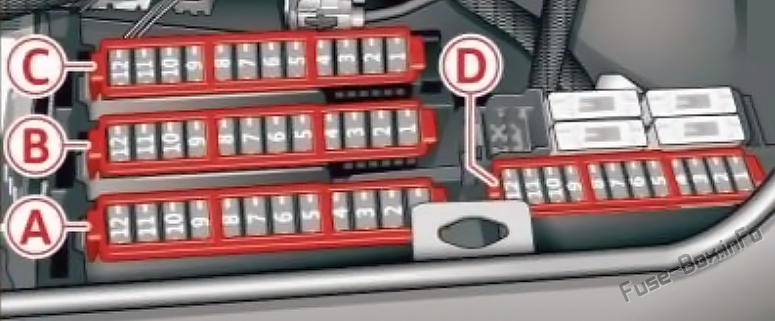 Trunk fuse box diagram: Audi A7 / S7 (2012, 2013)