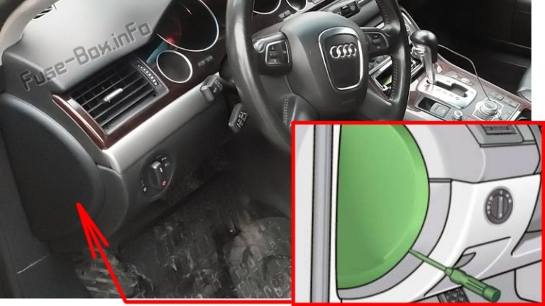 Fuse Box Diagram Audi A8 / S8 (D3/4E; 2008-2009)