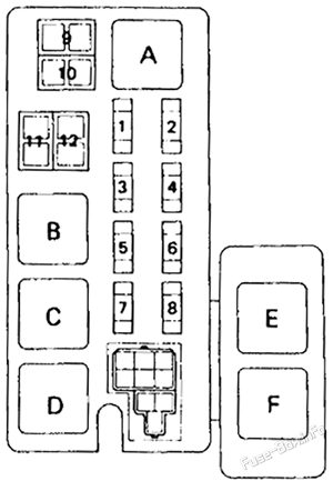 Under-hood fuse box diagram: Volkswagen Taro (1989-1997)