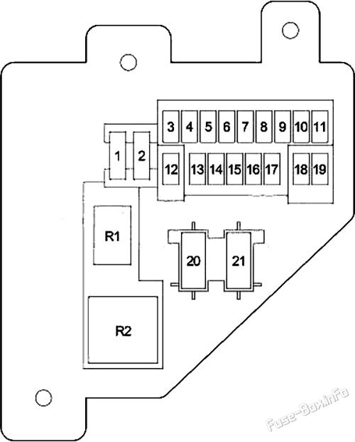 Instrument panel fuse box diagram: Dodge Durango (1998, 1999, 2000)