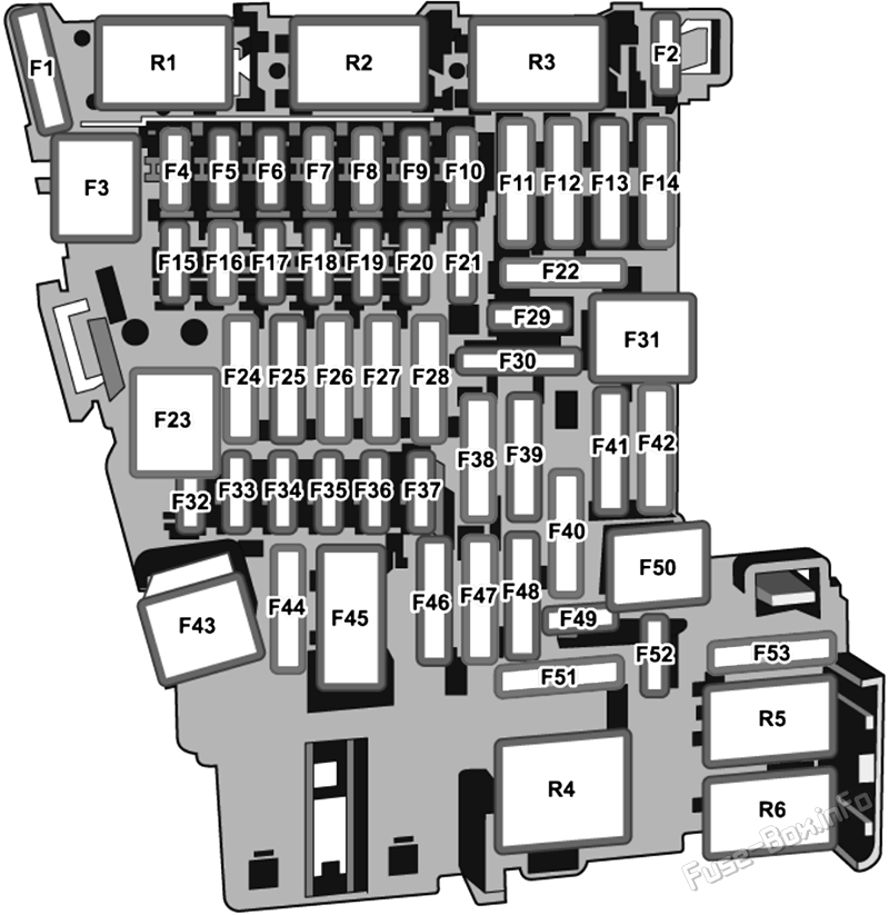 Instrument panel fuse box diagram: Volkswagen Tiguan (2020, 2021, 2022, 2023)