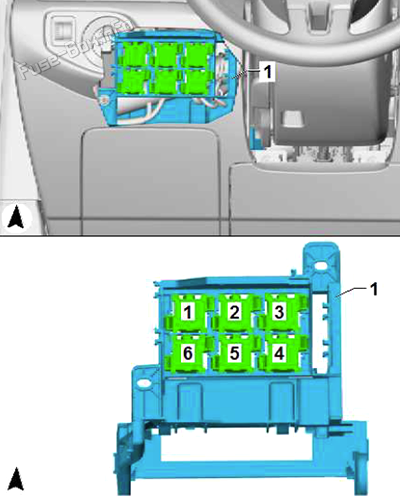 Fuse Box Diagram SEAT Alhambra (Mk2/7N; 2010-2020)
