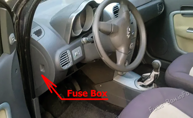 Location of the fuses in the passenger compartment: Chery A1 (2008-2015)