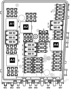 Fuse Box Diagram Volkswagen Eos (2006-2011)