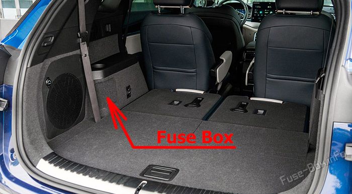 Location of the fuses in the trunk: BYD Tang EV (2022, 2023)