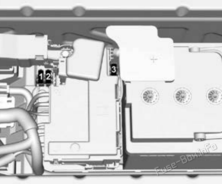 Trunk fuse box diagram: Holden Astra (BL; 2017, 2018)