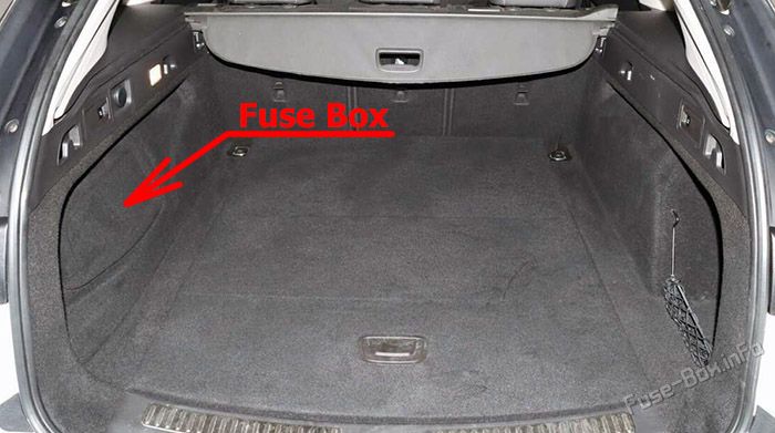 Location of the fuses in the trunk: Holden Commodore ZB (2018-2020)