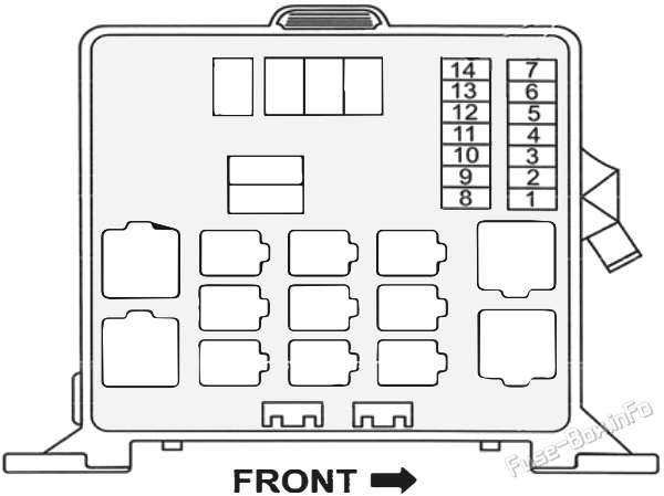 Under-hood fuse box diagram: Holden Frontera (1999, 2000, 2001, 2002, 2003)