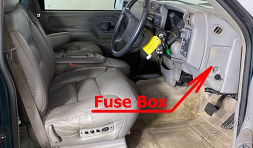Location of the fuses in the passenger compartment: Holden Suburban (1998-2001)
