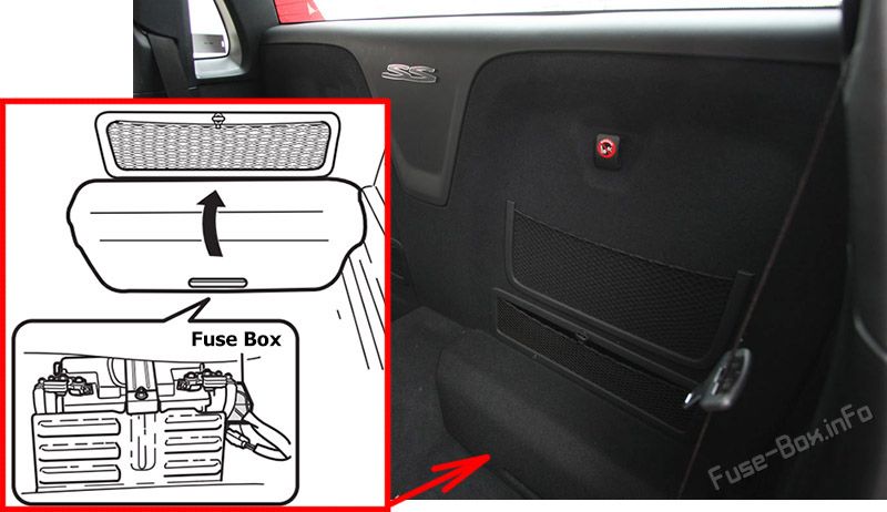 Rear fuse box location: Holden Ute (VE; 2007-2013)